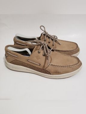 Sperry Gamefish 3 Eye Boat Shoes Men’s 11M Tan Leather STS14240 Well Maintained